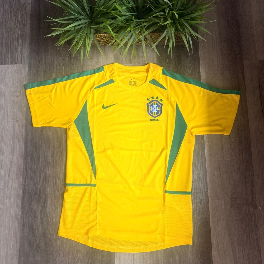 Brazil 2002 World Cup Jersey Home Retro Soccer VTG Football Shirt Sz M Men Nike
